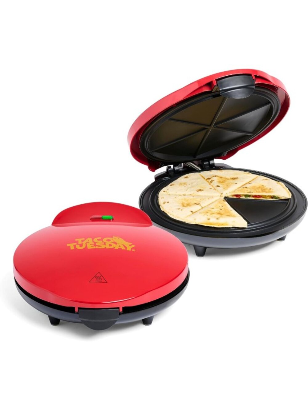 Deluxe 10-Inch Electric Quesadilla Maker with Extra Stuffing Latch - Taco
